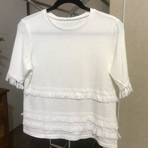 WHITE T SHIRT simple and fun fringe